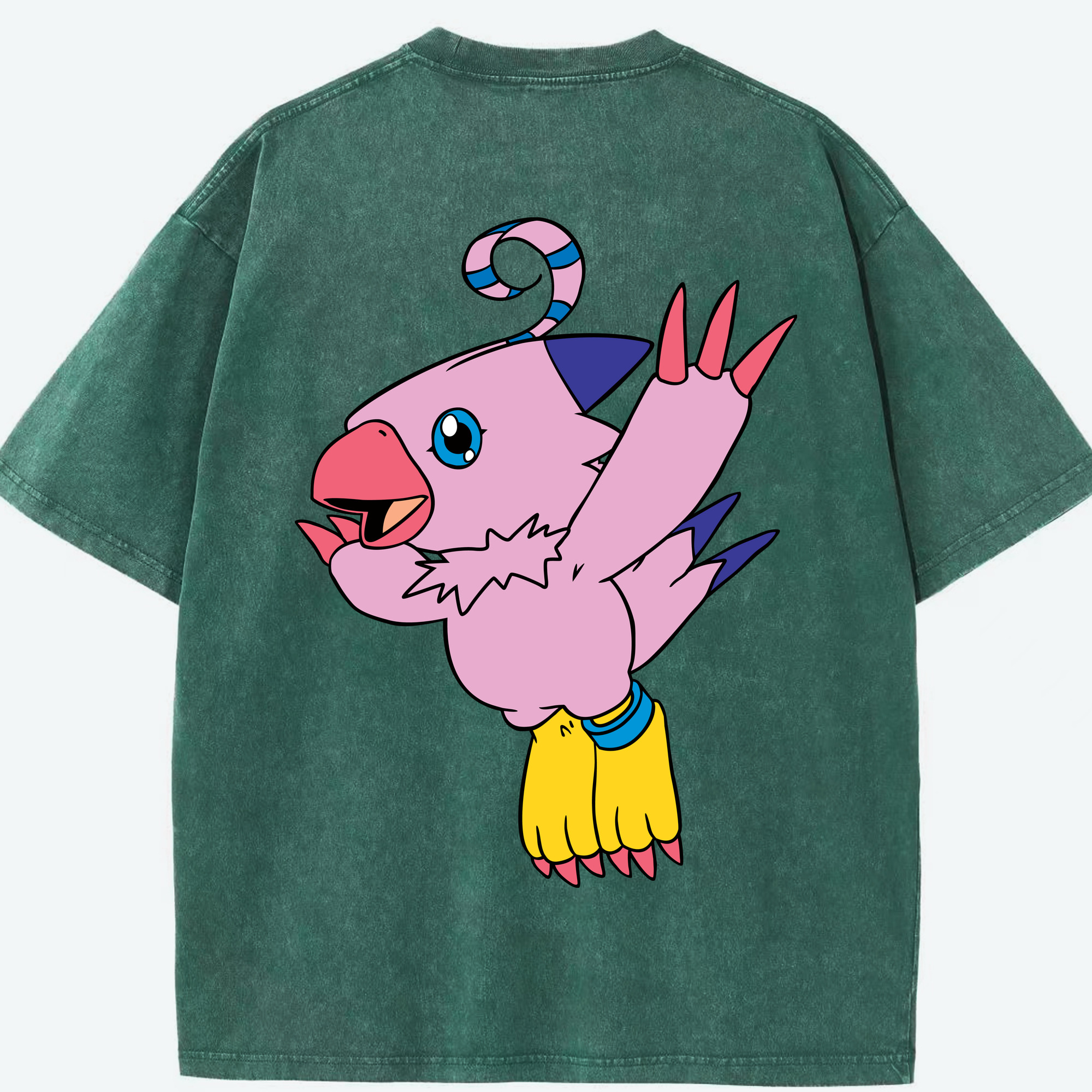 （画像用） Digimon デジタルモンスター/デジモン 綿100% ヴィンテージ風 半袖Tシャツ（背面プリント）
